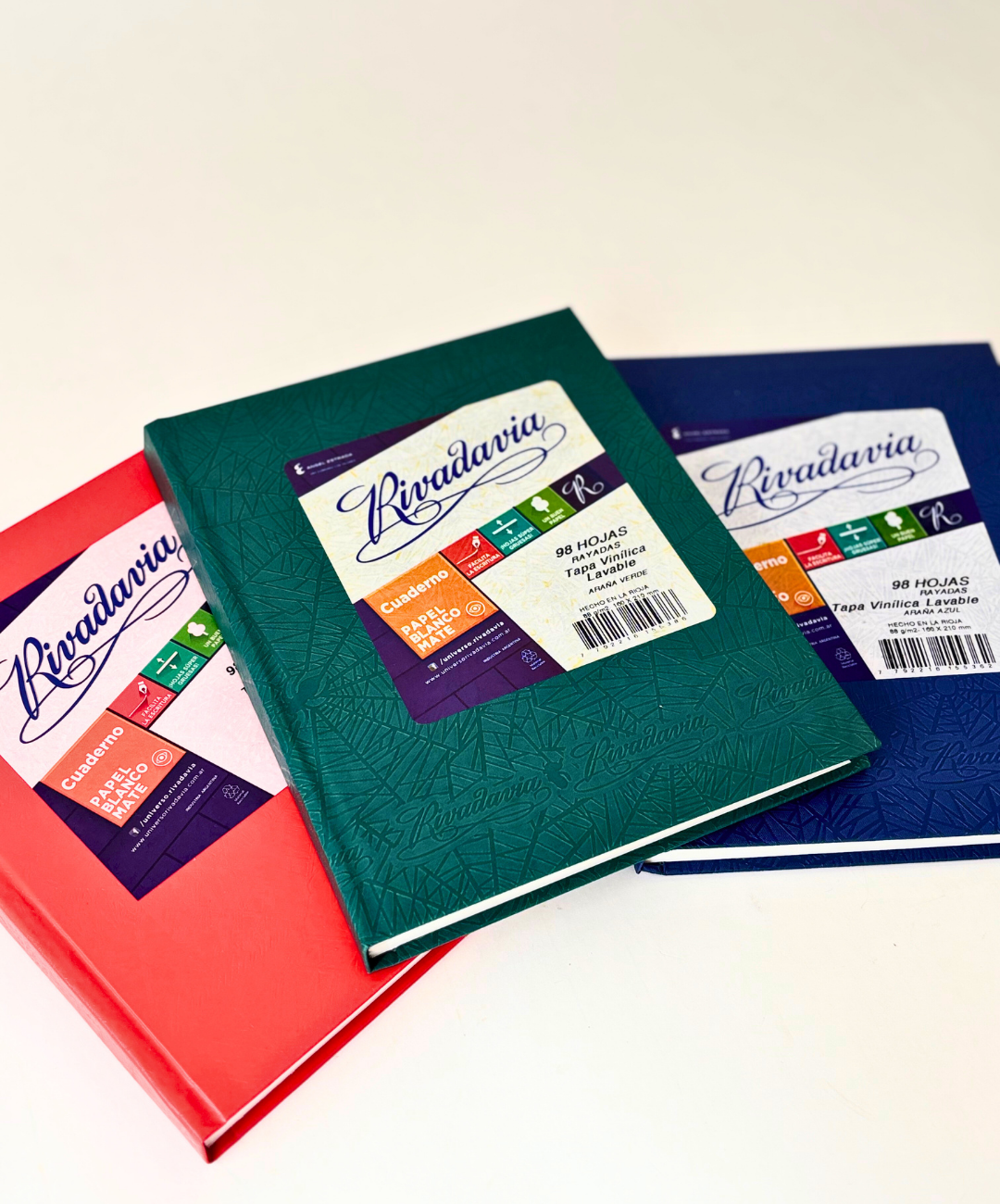 Cuaderno Rivadavia Tapa Carton Arana azul 98 hojas rayadas