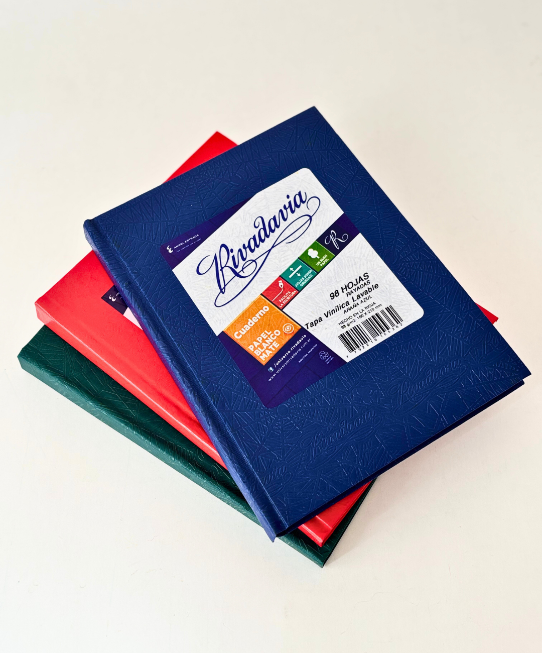 Cuaderno Rivadavia Tapa Carton Arana azul 98 hojas rayadas