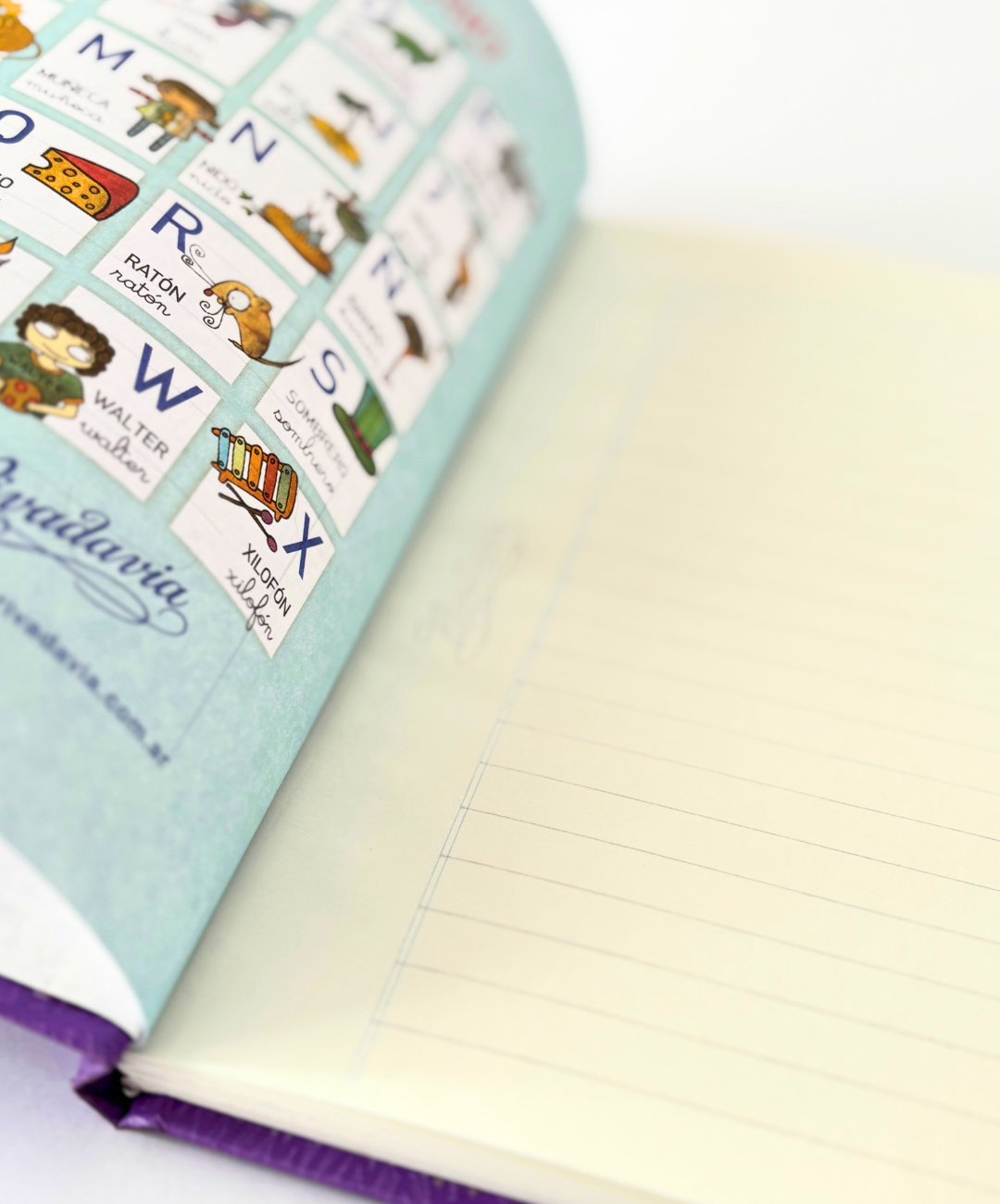 Cuaderno Rivadavia tapa dura celeste arana 50 hojas rayadas